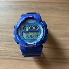 【美品】CASIO G-SHOCK GD-120TS ブルー 海外モデル 腕時計