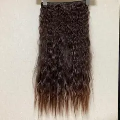 ダークブラウン ウェーブヘアエクステンション クリップ式 フラ タヒチ ウィッグ