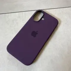 iPhone16 シリコンケース 紫 パープル プラム