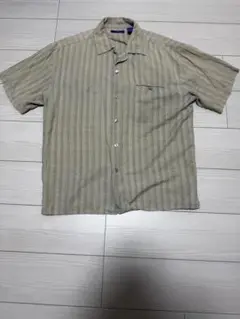 LINE A DOME 開襟シャツ　半袖　シルクシャツ　夏　総柄