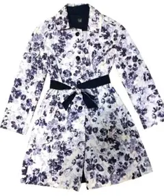 美品 MaxMara リバーシブル ベルト付ステンカラーコート 花柄