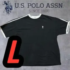 【土日限定】U.S.POLO ASSN. Tシャツ　サイドライン　Lサイズ