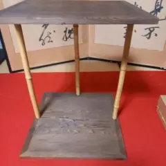 茶道具 玄々斎好写 五行棚 焼杉 清峯造 組立式 紙箱付 茶道具 玄々斎好写 五行棚 焼杉 清峯造 組立式 紙箱付