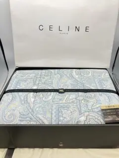 未使用保管品CLEINE セリーヌ合繊肌掛布団　ペーズリー柄　ロゴ刺繍