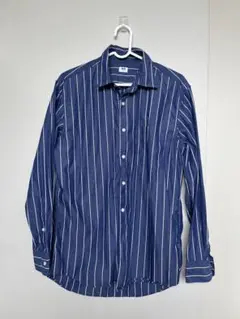 UNIQLO ネイビー ストライプ 長袖シャツ S