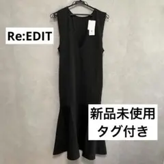 【新品未使用タグ付き】Re:EDIT ノースリーブワンピース ブラックSCサイズ