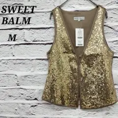 R4617 SWEET BALM【M】美品 タグ付き ベスト ジレ スパンコール