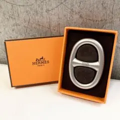 HERMES エルメス シェーヌ グレー スカーフリング ネックレストップ