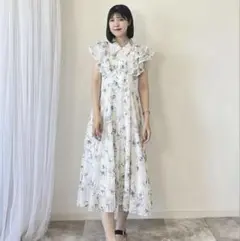 AnMILLE アンミール フラワータックフリルワンピース