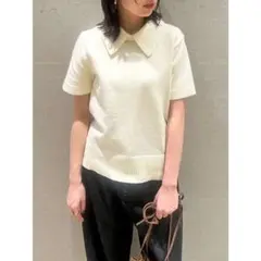 2WAYハーフスリーブポロニット （WHT）