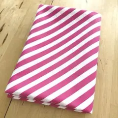 バイアス柄　1.5×1.5m 2枚計3ｍ　ピンク×ホワイト ポリエステル100%