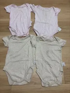 ユニクロ　半袖ロンパース肌着　メッシュ　90 ピンク　ベージュ