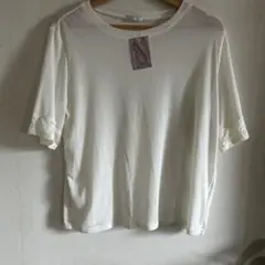 新品未使用　しまむら　LUNACION ホワイト Tシャツ レース付き　Mサイズ