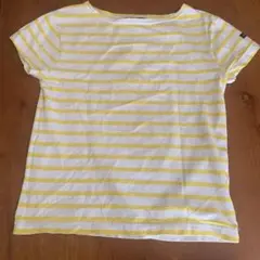 Le minor 白/黄色 ストライプ 半袖Tシャツ