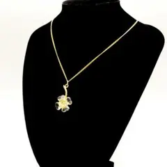 9B687/スワロフスキー/ネックレス/クローバー/四つ葉/ゴールドカラー