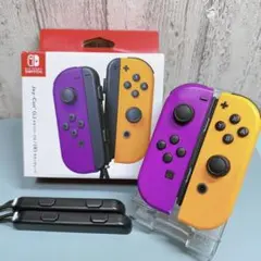 準美品 人気カラー オレンジ パープルSwitch 左右セット ジョイコン