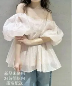 新品　LILY BROWN 3wayシアージャガードペプラムブラウス