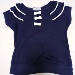 kumikyoku ネイビー Tシャツ フリル付き 120-130