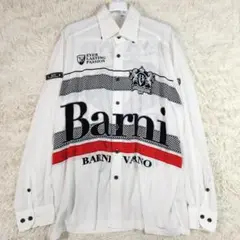 美品 BARNI VARNO シャツ 長袖 ロゴプリント ワッペン ホース XL