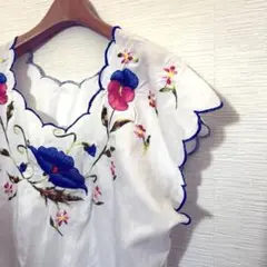 vintage ヴィンテージ ブラウス 刺繍 レトロ 海外古着