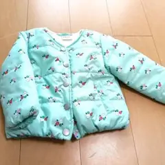 ミントグリーン 花柄 中綿コート
