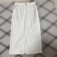 GU オフホワイトデニム タイトスカート スリット入り