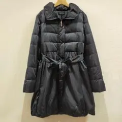 LAPINE BLEUE Aラインダウンコート ウエストリボン
