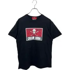 CREAM SODA クリームソーダ　ブラック　ロゴプリントtシャツ L
