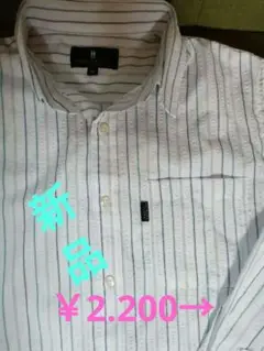 メンズ長袖シャツM 新品 ストライプREGATTA CLUB レガッタクラブ