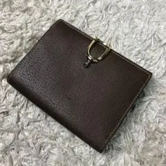 【美品】オールドグッチ 折り財布 ブラウン レザー