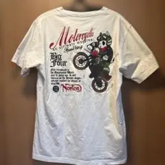 ★Norton バックプリント刺繍入りTシャツ ★バイカーデザイン Lサイズ