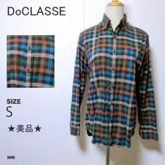 DoCLASSE チェックシャツ Sサイズ 長袖 コットン マルチカラー 美品