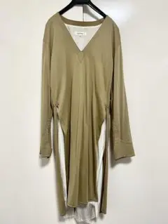 サルバム ベージュレイヤードワンピース