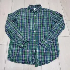 GAP 緑系チェック柄 長袖シャツ Lサイズ