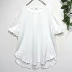 アーヴェヴェ　半袖Tシャツ　綿100 ラウンドカット　カットソー　ゆったり　無地