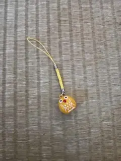 フクロウの陶器ストラップ