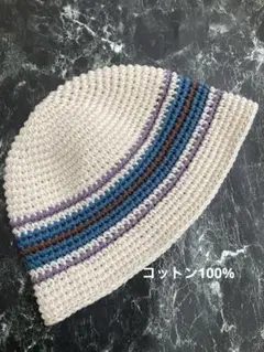 クラッシャーハットバケットハットクロシェハットコットン