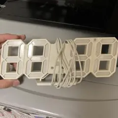 USB接続 デジタル時計 ホワイト