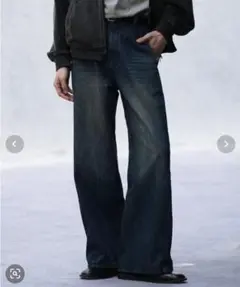 WYMD LIDNM CURVED FLARE DENIM SLACKS