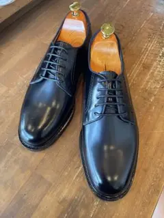 MURATA ORIGINAL9210777プレーントゥ鏡面本革黒25.5