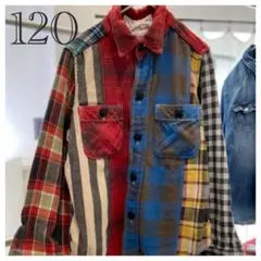 120サイズ チェック柄 長袖シャツ