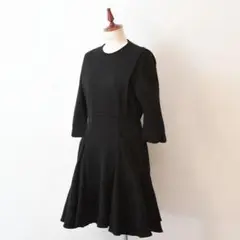 マメ レディース ロング ワンピース フレア ドレス ブラック サイズ2