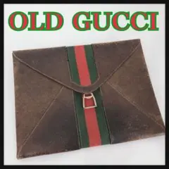 ☆OLDGUCCI☆ オールドグッチ クラッチバッグ シェリーライン ブラウン