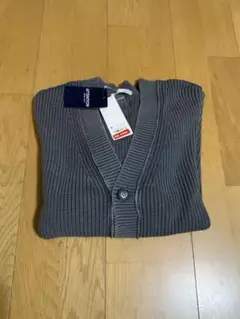 GU ウォッシュドリブVネックカーディガン GRAY Sサイズ