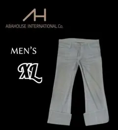 メンズXL◇ABAHOUSE◇チェック柄パンツ gray