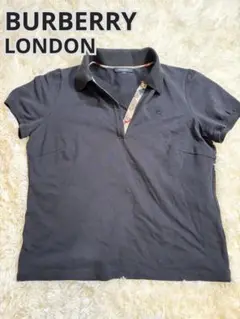 美品 BURBERRY バーバリーロンドン ポロシャツ 半袖 サイズ5 ブラック