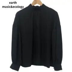 earth music&ecology ブラック長袖シャツ　メッシュ　大人可愛い