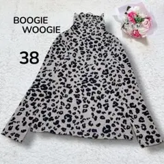 【BOOGIE WOOGIE】豹柄　レオパード総柄　起毛ハイネックプルオーバーM