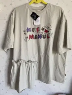 mof manul モフマヌル半袖Ｔシャツ ヒラヒラ付き