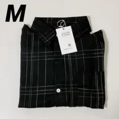 チェックシャツ M 長袖 黒 カジュアル 大きいサイズ シャツ